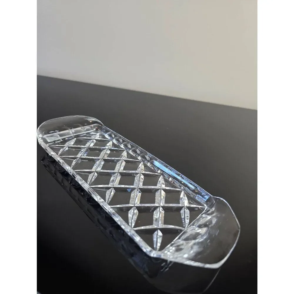 Crystal Butter Dish Diamond Cut Style